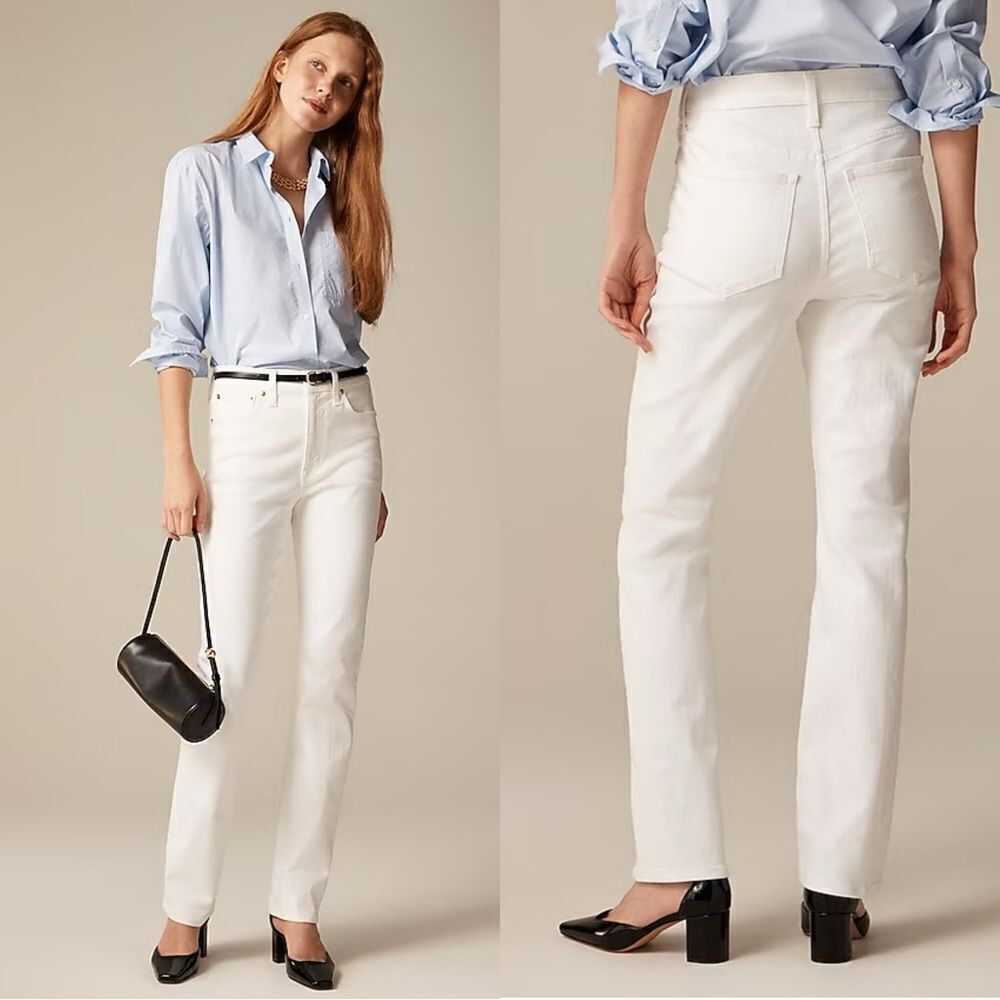 NWT J CREW Slim-straight jean in white